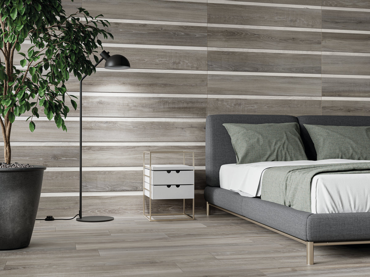 Ikon Alps 8x48 Grey Wood Look Porcelain Plank Tile