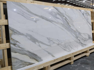 Coverlam Calacata Gold 48x102 Polished Marble Look Porcelain Panel