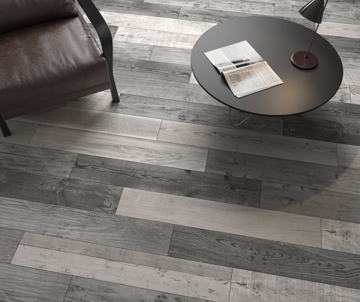 Firewood Cold 8x48 Wood Look Porcelain Plank Tile