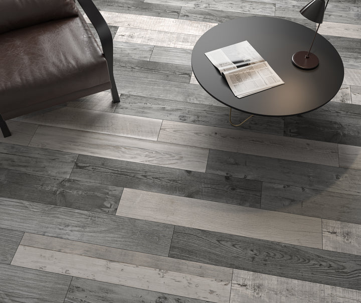 Firewood Cold 8x48 Wood Look Porcelain Plank Tile