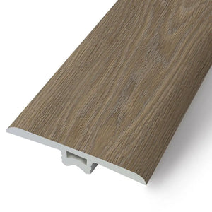 Okanagan Valley Harvest Route vinyl T-molding, brown-gray wood-grain profile
