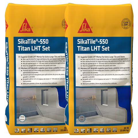 SikaTile-550 Titan LHT Thin-Set Mortar, White, 50 lb