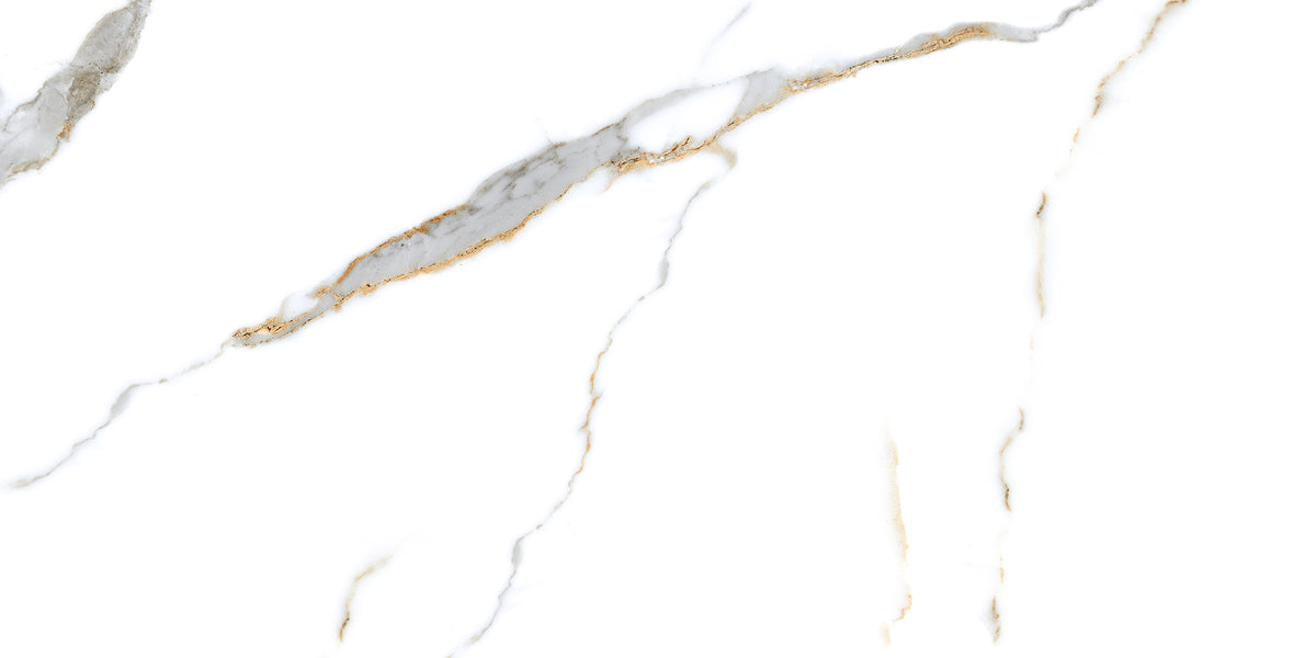 Calacatta Gold 24x48 Polished Marble Look Porcelain Tile