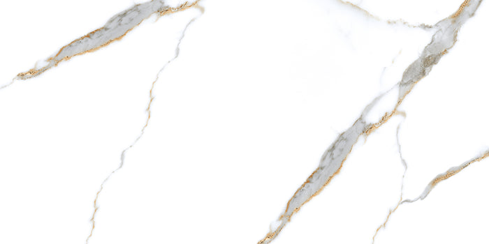 Calacatta Gold 24x48 Polished Marble Look Porcelain Tile 5