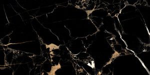 Nero Laurent 24x48 Polished Black Marble Look Porcelain Tile