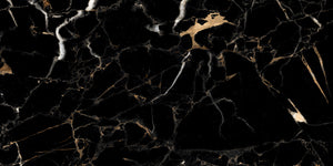 Nero Laurent 24x48 Polished Black Marble Look Porcelain Tile