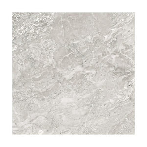 Brescia Grey 22x22 tile face variation with a soft, cloudy grey marble pattern