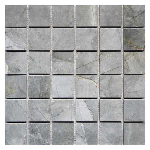 Marmi Pulpis Smoke 2x2 Matte Marble Look Porcelain Mosaic 12x12 1