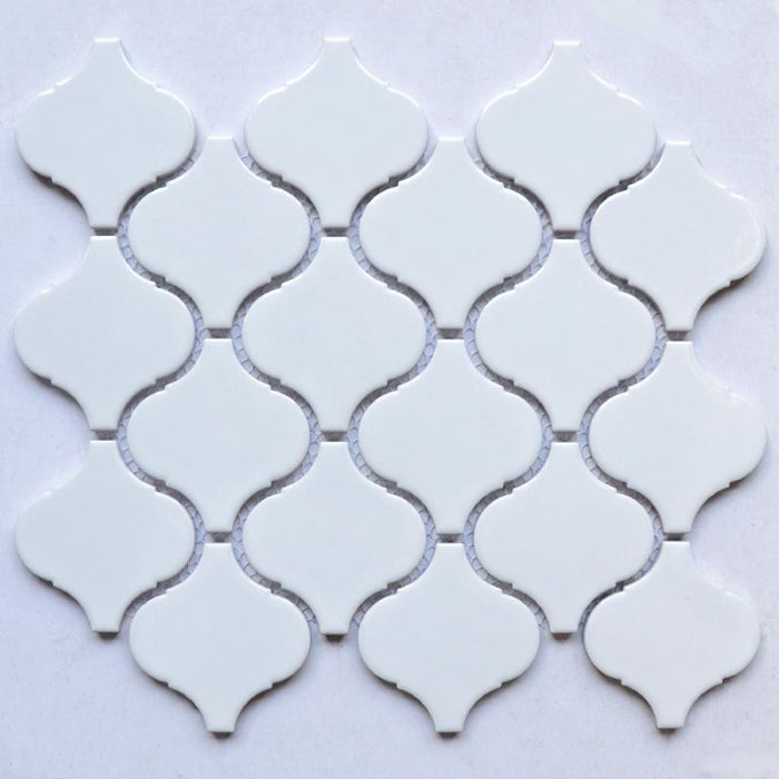 White Glossy Porcelain Lantern Mosaic 10x11 Sheet 1