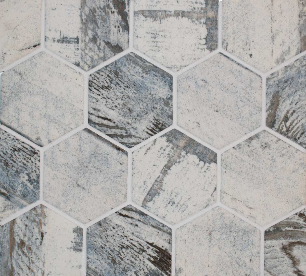 Vintage 3" Hex Glass Mosaic Tile 12x12