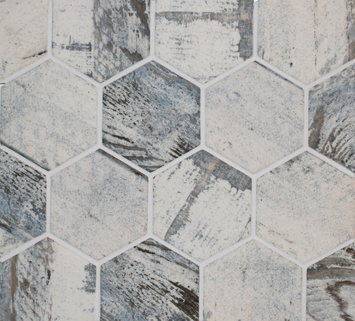 Vintage 3" Hex Glass Mosaic Tile 12x12 1