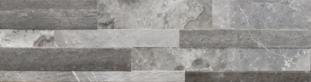 Single piece of Tiffany 3D Grey 6x24 Ledger-Look Wall Tile