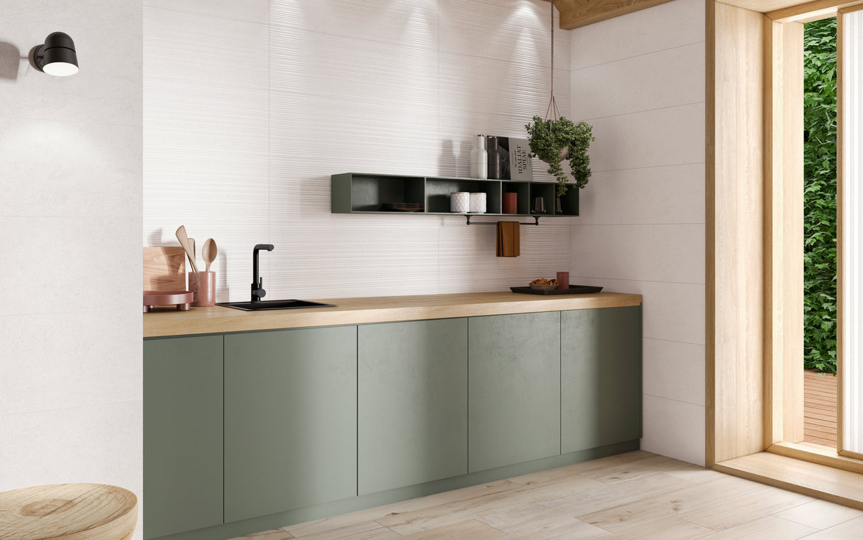 Verona White 12x40 Matte Ceramic Wall Tile