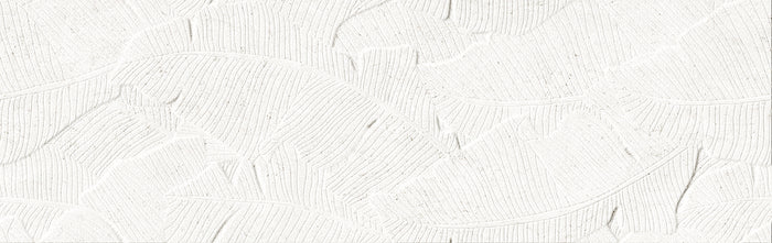 Verona Botania White Leaf Deco 12x40 Ceramic Wall Tile 1