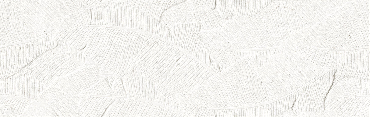 Verona Botania White Leaf Deco 12x40 Ceramic Wall Tile