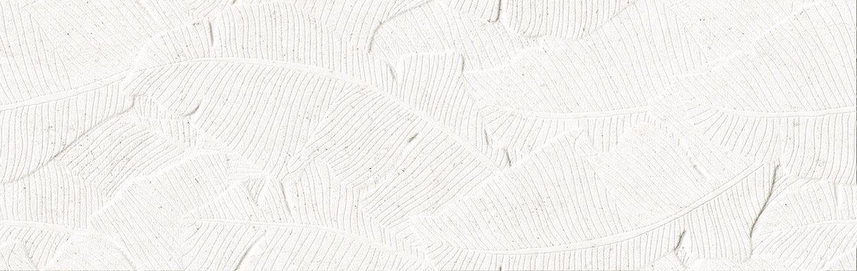 Verona Botania White Leaf Deco 12x40 Ceramic Wall Tile