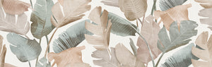 Enya Leaves White 12x40 Ceramic Wall Tile