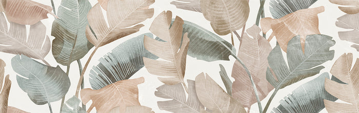 Enya Leaves White 12x40 Ceramic Wall Tile 5