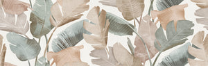 Enya Leaves White 12x40 Ceramic Wall Tile