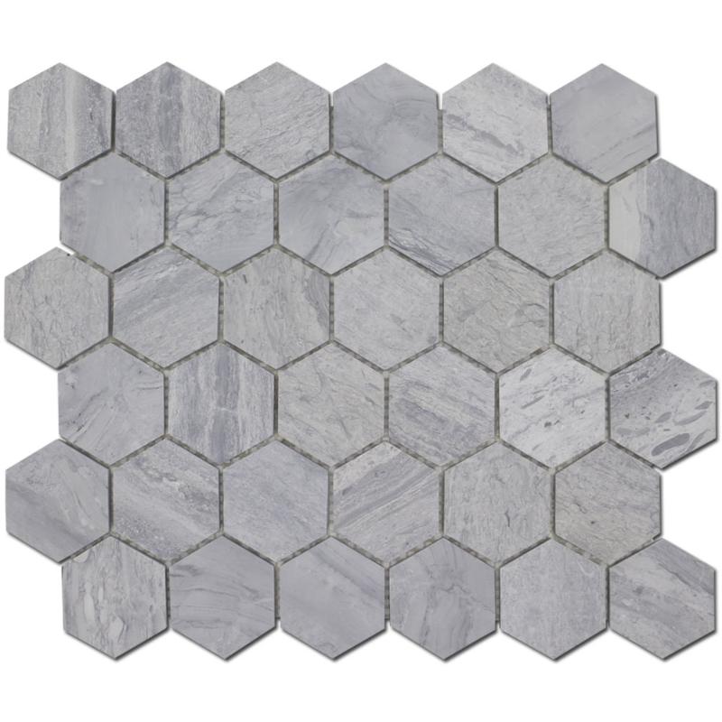 Blue Honeycomb Mosaic Tiles