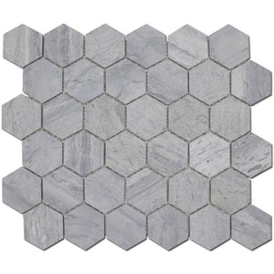 Blue Honeycomb Mosaic Tiles