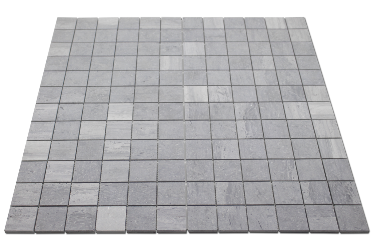 Angled Blue Savoy Marble Mosaic Tile