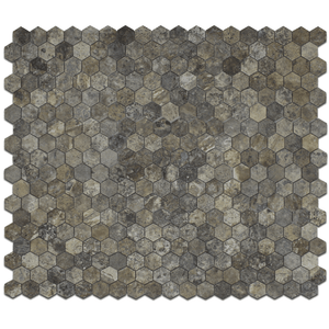 Large view of our Silver Travertine 2" Honeycomb Mosaic Tile