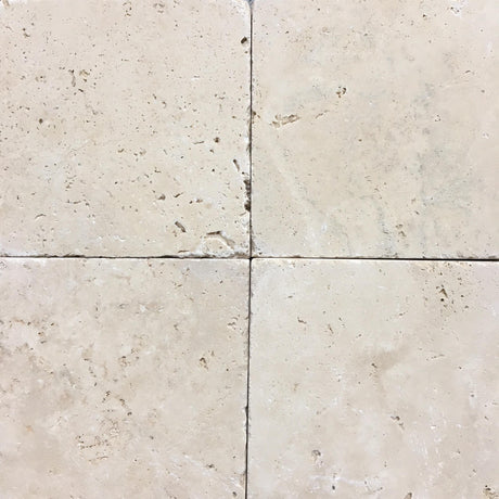 Ivory Travertine Tumbled 4x4 Mosaic Tile