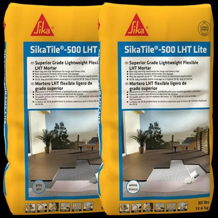 SikaTile-500 LHT Set Thin-Set Mortar, White, 30 lb 1