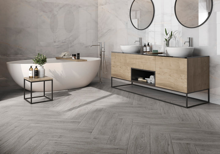 Viggo Ceniza 8x48 Grey Oak Wood Look Porcelain Plank Tile