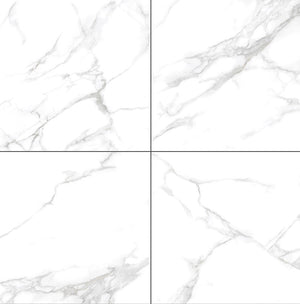 Silver Moon 24x24 Polished Marble Look Porcelain Tile