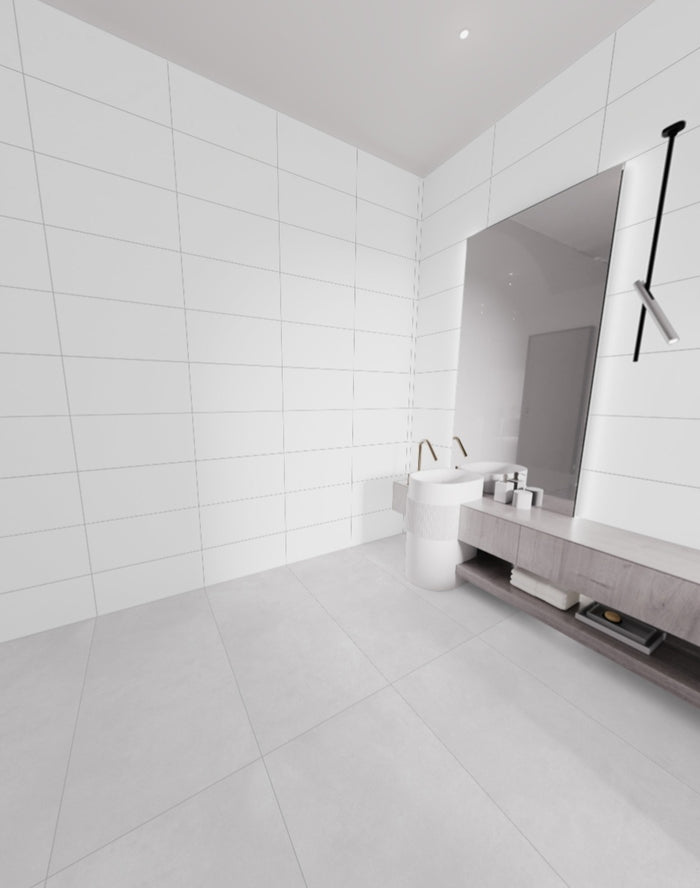 Pure White Polished 12x24 Porcelain Floor and Wall Tile 2