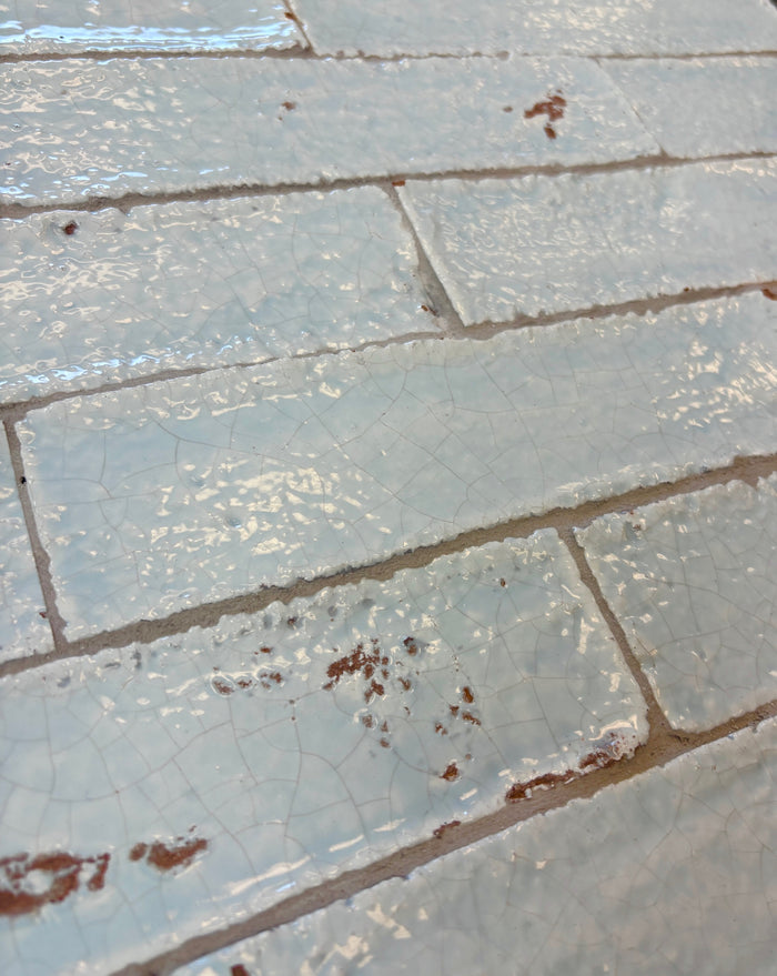 Artesano Cozumel Blue Glossy Brick 2x9 Clay Tile 5